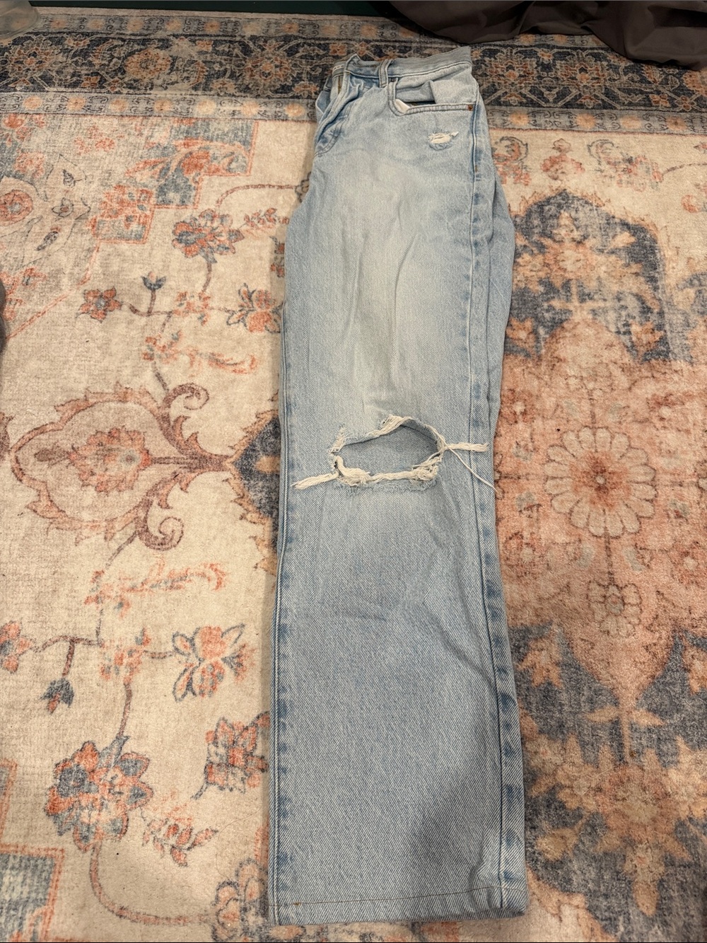 PacSun Light Blue Distressed Straight Leg Jeans